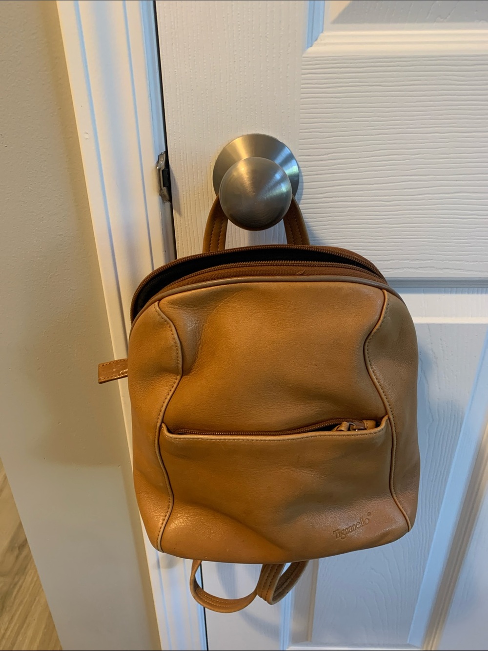 Tignanello Tan Leather Backpack Mini
